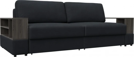 129067 Диван прямой с 2 полками Лига-055 НПБ Лига Диванов (Замша) арт.129067