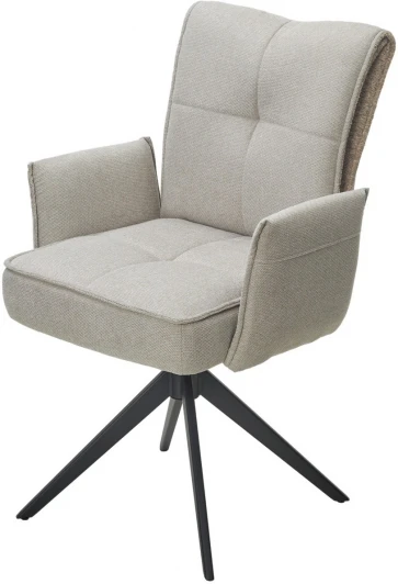621M05622 Стул PONCE 360 град. поворот. Brego-31 Бежевый, ткань/ XD841-06 Коричневый, букле/ Черный, ®DISAUR