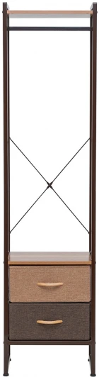 2500000225512 Комод Leset Локи с вешалкой (Сталь,Искусственный лен/Светло-коричневый,Темно-коричневый) арт.2500000225512