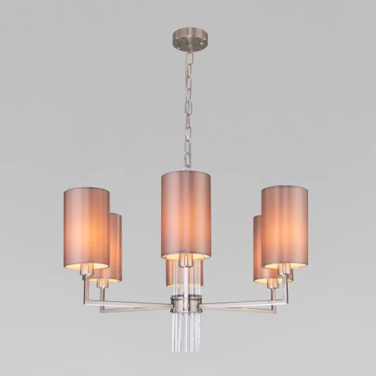 60134/6 никель Умная подвесная люстра Eurosvet Soffio 60134/6 никель (220V, на цепи)