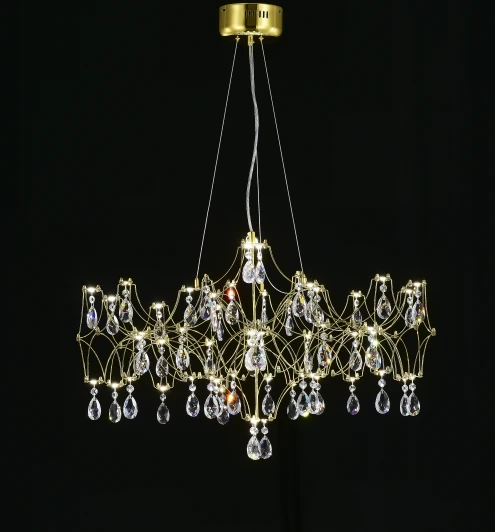 MR2653-57P-50AD Подвесная люстра светодиодная с пультом и хрустальными подвесками Asfour MyFar Ileria MR2653-57P-50AD