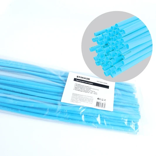50268 Трубка термоусадочная 6,0/3,0 мм длина 100 см. (синий) Stekker 50268