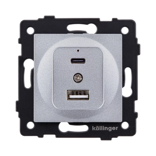 REA-037GY Розетка USB A+C 20W серый Kollinger REA-037GY для Aspekt, Eleganz, Reflex