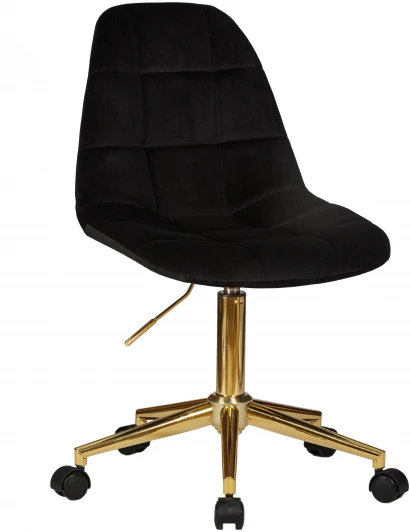9800-Gold-LM DIANA, цвет чёрный велюр (MJ9-101) Офисное кресло для персонала DIANA (чёрный велюр (MJ9-101))