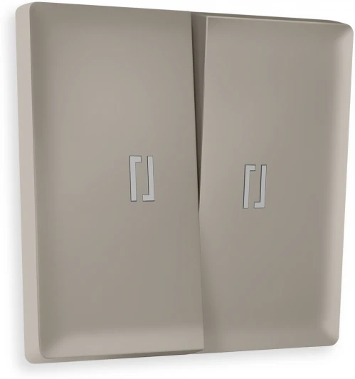 AP3640 Лицевая панель Ambrella Volt ALFA (Серо-бежевый матовый) для 2-кл выключателей с подсветкой QUANT AP3640
