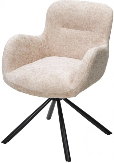 629M05736 Стул KAROL 180 град. поворот. 3018-10 бежевый, шенилл/ черный каркас, ®DISAUR (арт.629M05736)
