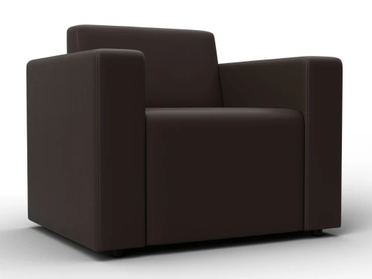 132466 Кресло Лига-093 (ДСП,Брус,Фанера/Пластик/Экокожа/Коричневый) Лига Диванов 132466