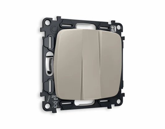 MO365010 Комплект механизма Ambrella Volt 3-клавишного выключателя OMEGA MO365010 Серо-бежевый матовый QUANT