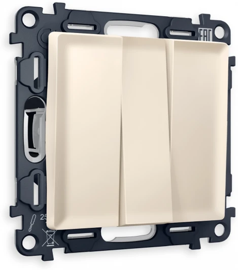 MA325010 Комплект механизма Ambrella Volt 3-клавишного выключателя ALFA MA325010 Бежевый матовый QUANT