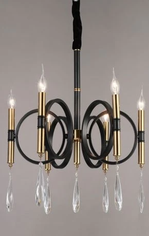 000067369 Подвесная люстра PL6526-8 BK+GD Мелодия Света PL1N 000067369