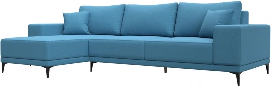 125485L Диван угловой Льюес левый (Голубой/Рогожка) Лига Диванов арт.125485L