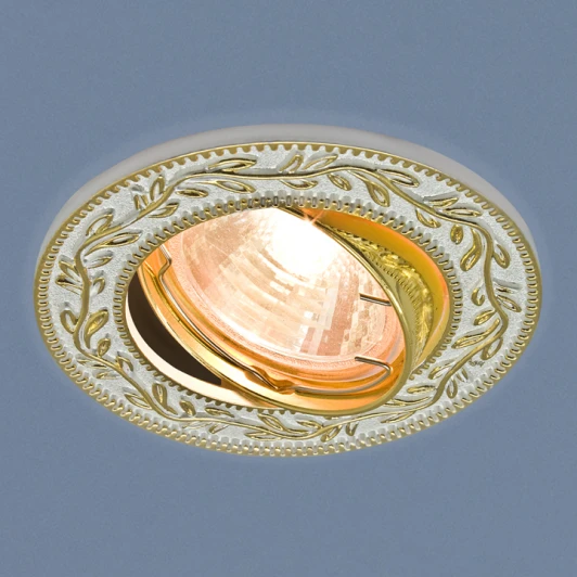 713 MR16 WH/GD белый/золото Встраиваемый точечный светильник Elektrostandard 713 MR16 WH/GD белый/золото