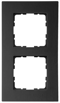 G1002AB Рамка на 2 поста (алюминий черный) Jasmart G-Metal G1002AB