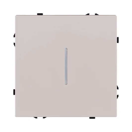 EC-012CM Выключатель кнопочный 1-клавишный 10А/250В с LED подсветкой, кашемир матовый Kollinger Eclipse EC-012CM