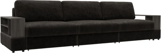 129098 Диван прямой с 2 полками Лига-055 НПБ Лонг Лига Диванов (Велюр) арт.129098