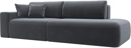 121344L Диван прямой Лига-036 НПБ Модерн подлокотник слева (Серый/Велюр) Лига Диванов арт.121344L