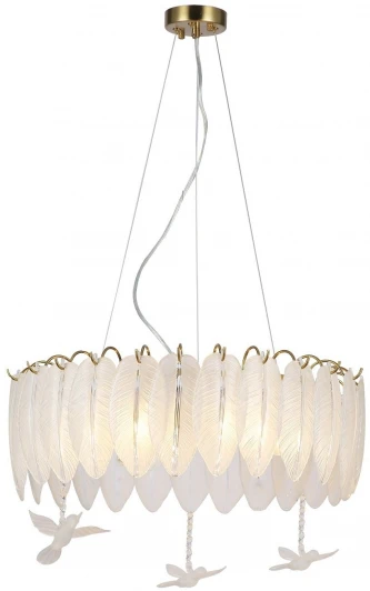 3054-6P Подвесная люстра Favourite Philomela 3054-6P (220V, на тросе, листья, птички)