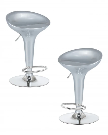 LM-1004-N_CH-M_ABS-silver Набор 2 шт стул барный DOBRIN BOMBA (серебряный металлик)