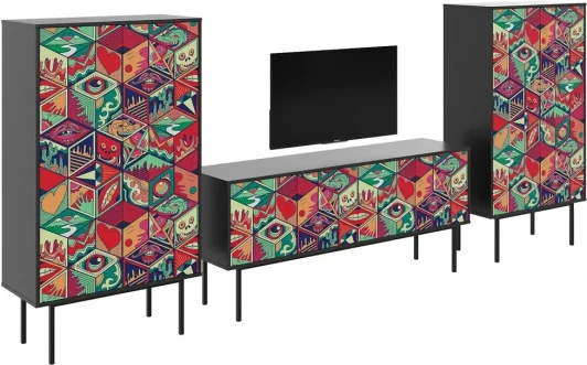 599596 Композиция Boho Color 5 ОГОГО (арт.599596), (ЛДСП/Черный)