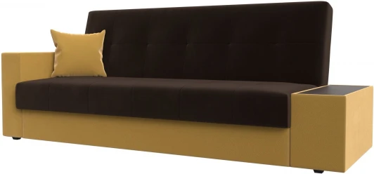 118502 Диван-книжка Лига-020 стол справа (Коричневый,Желтый/Микровельвет) Лига Диванов арт.118502