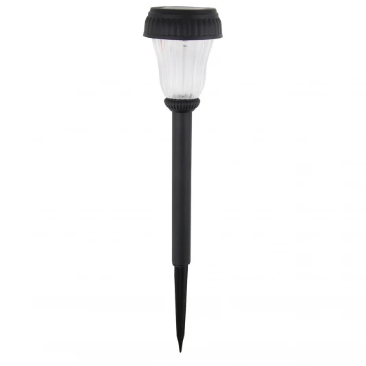078-005-0001 Светильник грунтовый уличный светодиодный на солнечных батареях Horoz Pluton, 1 плафон, черный с белым