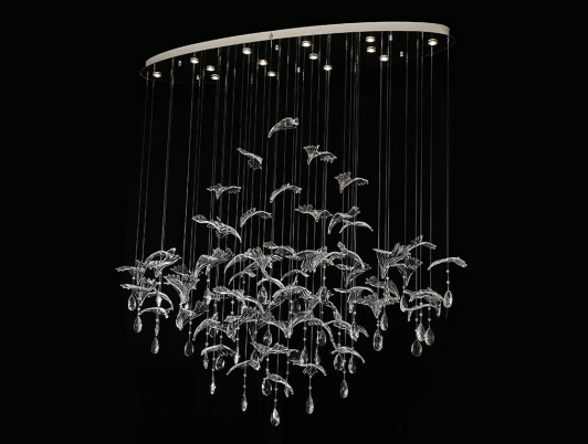 8220/140 С oval chrome Потолочная люстра Newport 8200 8220/140 С oval chrome с подвесками