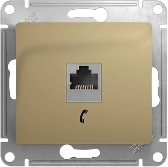 GSL000481T Телефонная розетка встраиваемая RJ-11 (титан) Systeme Electric Glossa GSL000481T