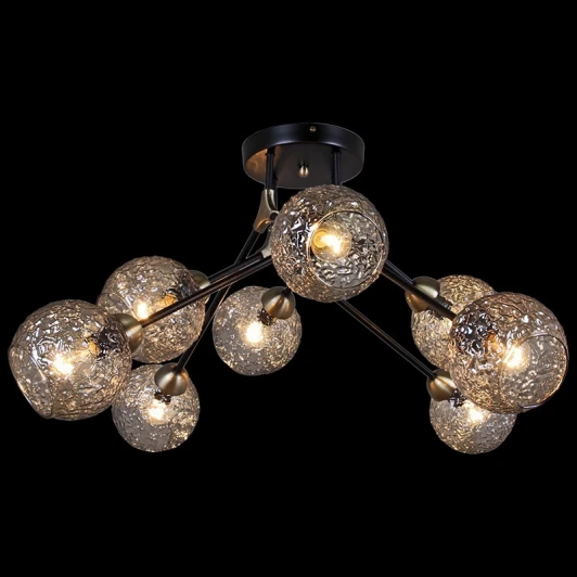 IL0264-8CSQ-79 BK AB Потолочная люстра на штанге ILLUMICO IL0264-8CSQ-79 BK AB (220V)