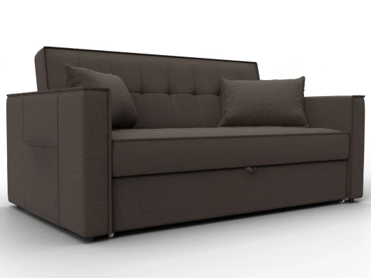 134859 Диван прямой Лига-104 (140) (ЛДСП,Брус,Фанера,Рогожка/Коричневый) Лига Диванов 134859