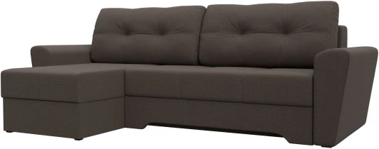 122764L Диван угловой Амстердам левый угол (Коричневый/Рогожка) Лига Диванов арт.122764L