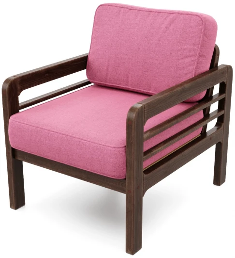 21988 Кресло Arsko Бергер орех рогожка розовая