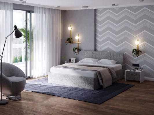 1939122 PROxSON Кровать Helix Plus (Ткань: Жаккард Tesla Графит) 140x200