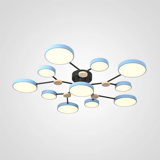 Gamma01 Потолочная люстра на штанге Gamma D102 Blue Imperiumloft Gamma01 (223776-23) (LED, 220V, пульт управления, круглые)