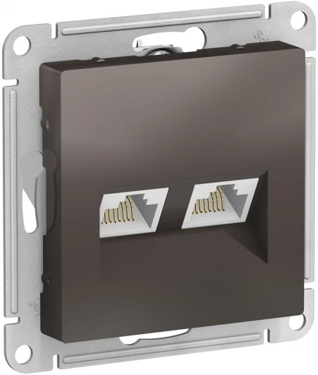 ATN000685 Розетка встраиваемая двойная Ethernet RJ-45 (мокко) Systeme Electric AtlasDesign ATN000685