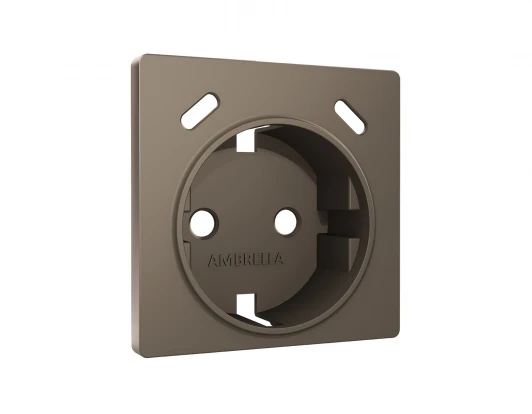 AP6405 Лицевая панель для электрической розетки с заземлением и шторками 2хUSB Type-C (темная бронза матовый) Ambrella Volt QUANT AP6405