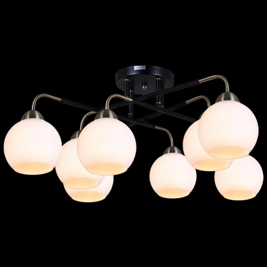 IL0252-8CSQ-79 BK AB Потолочная люстра на штанге ILLUMICO IL0252-8CSQ-79 BK AB (220V)