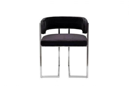 GY-18504 GY-18504 Стул велюр черный/матовый хром 60*55*73см Garda Decor