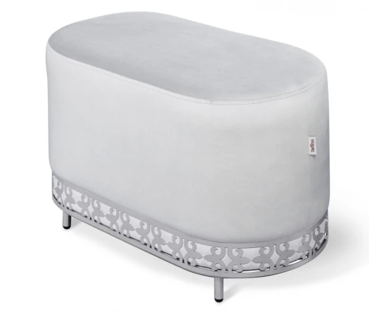 6231200602 Банкетка Sheffilton SHT-B21-1 серое облако/хром лак 6231200602