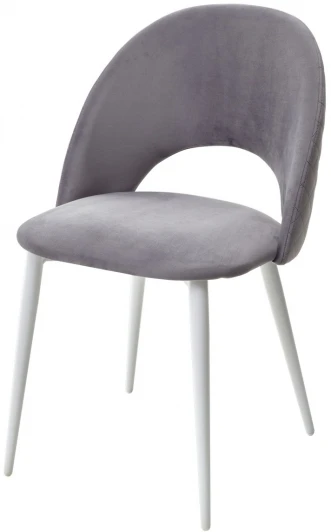 461MC04035 Обеденный стул M-City MAX серый #27, велюр / белый каркас