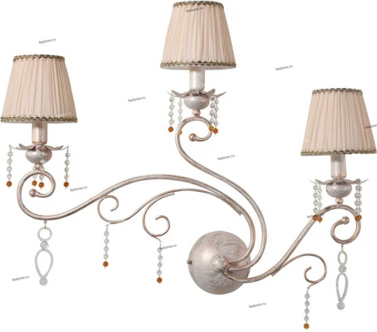 GLORIA GOLD AP3 Бра Crystal Lux Gloria, 3 плафона, белый с золотом, бежевым и прозрачным