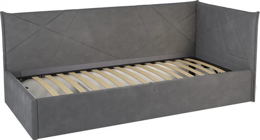 KM.T-15.2171 Кровать с подъемным механизмом Бест (Тахта) 90х200 см Mebelson (ДСП,ЛДСП,Велюр/Графит) арт.KM.T-15.2171