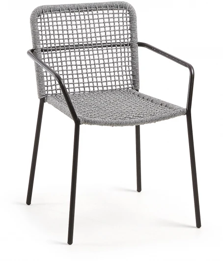067651 Стул уличный La Forma (ex Julia Grup) Ellen (Серый/ Металл,Веревка)