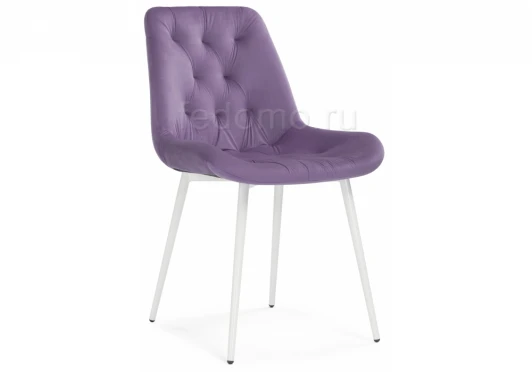 464207 Стул на металлокаркасе Гояр сиреневый / белый глянец