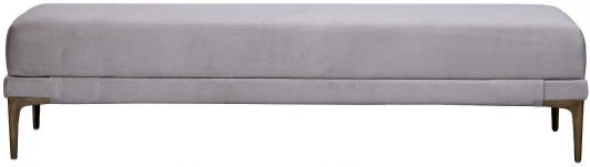 PRIMA-Б160-Velvet SER Банкетка Prima 160 на метал опорах серая Velvet SER 40*160*40см Garda Decor