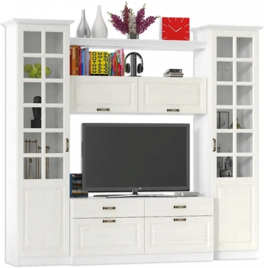 357755 Стенка Mobi Ливерпуль белый ясень ваниль НМ-1012-100 комплектация 1 арт.357755