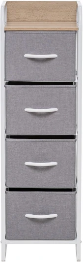 2500000183447 Комод Leset Ноа 4 ящ., Каркас Белый, Светло-серый (Сталь,Искусственный лен/Белый) арт.2500000183447