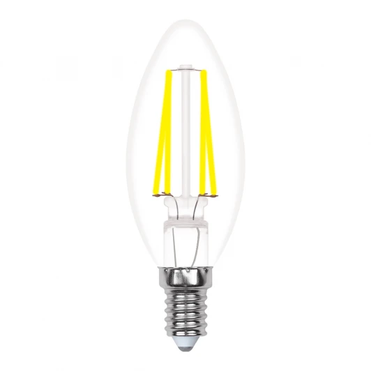 LED-C35-5W/WW/E14/CL/MB GLM10TR картон Лампочка светодиодная свеча прозрачная E14 5W 3000K Uniel LED-C35-5W/WW/E14/CL/MB GLM10TR