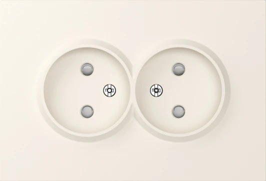 DE22631 Накладка для розетки 2-й без заземления, со шторками 16A 250 В~, матовый кремовый Donel A07 DE22631