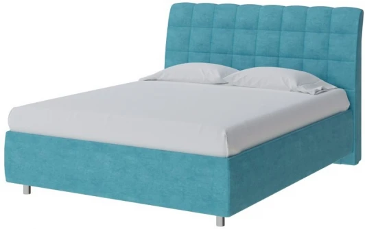 1910272 PROxSON Кровать Volumo без основания (Ткань: Велюр Лофти Лазурь) 180x190