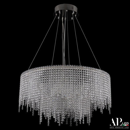 SH02.73.2D.B.Ni.4000 Подвесная люстра светодиодная APL LED Sicilia SH02.73.2D.B.Ni.4000 (220V, хрусталь, на тросе)